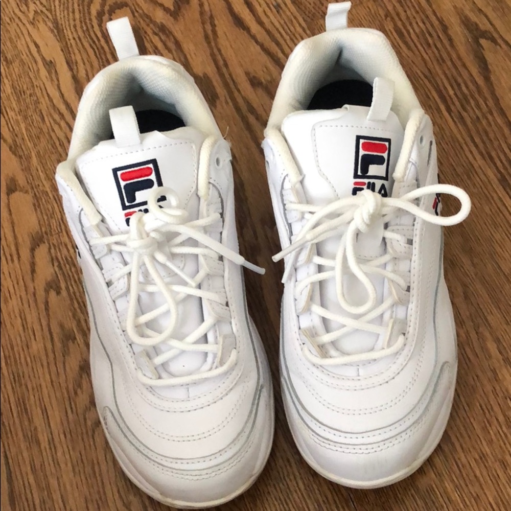 Fila All White Chunky Sneakers